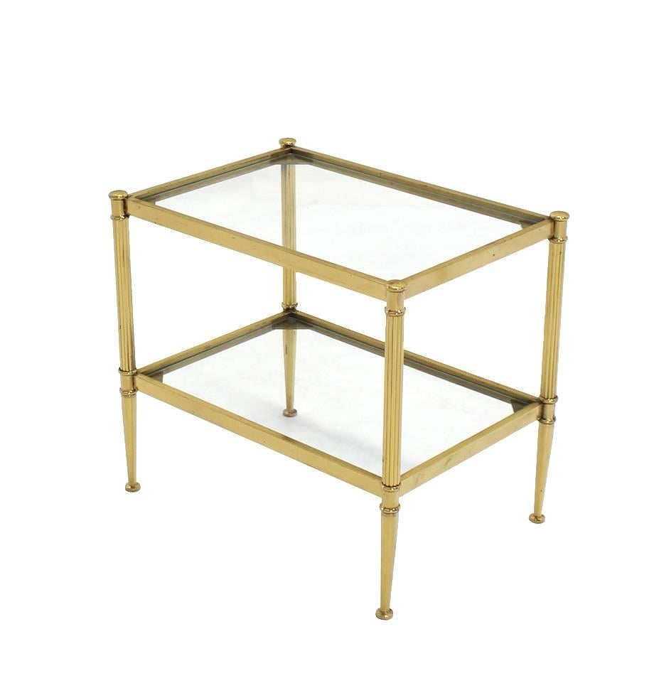 Set of Three Mid-Century Modern Brass Nesting End Tables For Sale 1