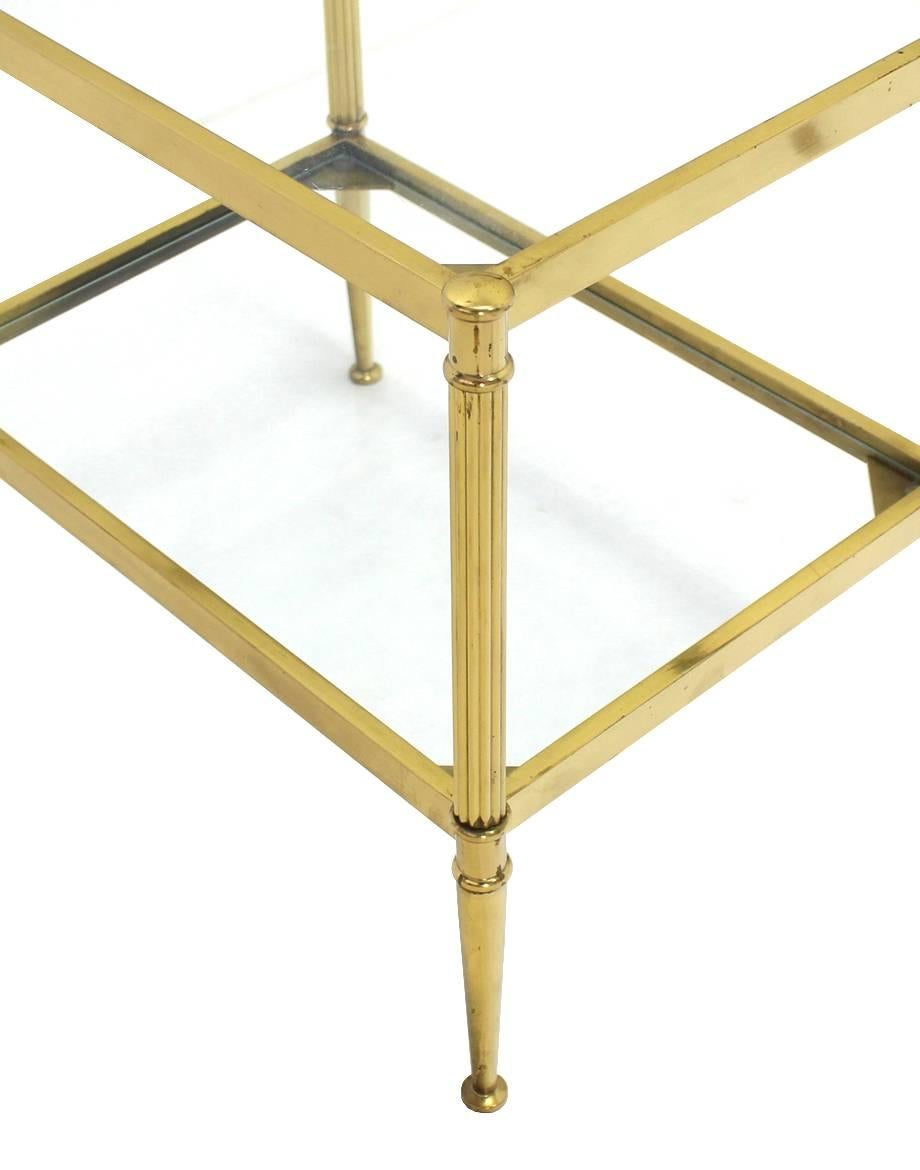 Set of Three Mid-Century Modern Brass Nesting End Tables For Sale 2