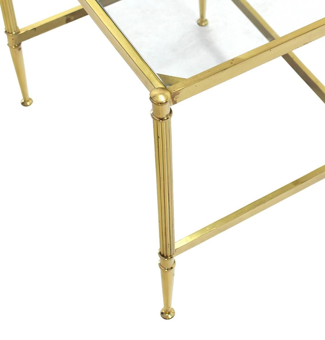 Set of Three Mid-Century Modern Brass Nesting End Tables For Sale 5