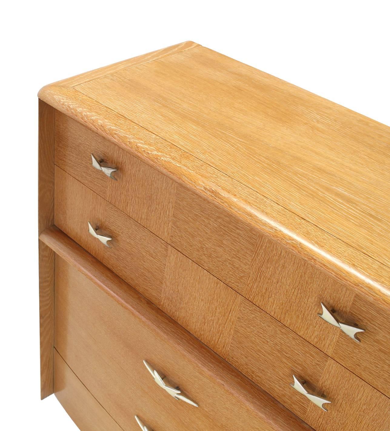 Cerused Oak American Mid-Century Modern High Chest 1