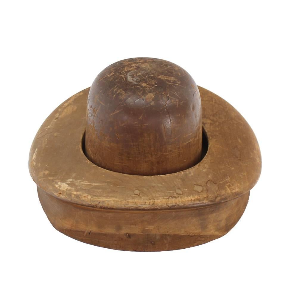 20th Century Pair of Wooden Antique Hat Forms