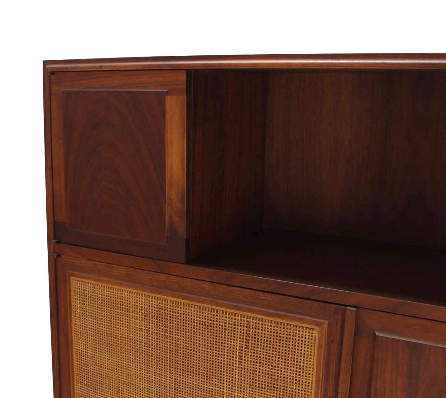 Walnut Cabinet with Cane Door In Excellent Condition In Rockaway, NJ