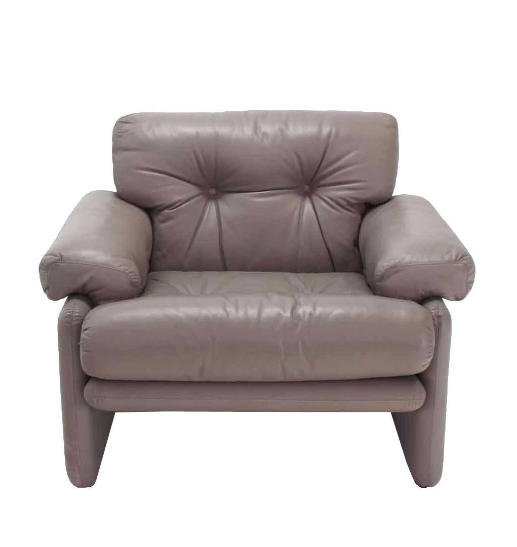 Pair of Leather B&B Italia Leather Lounge Chairs For Sale 3
