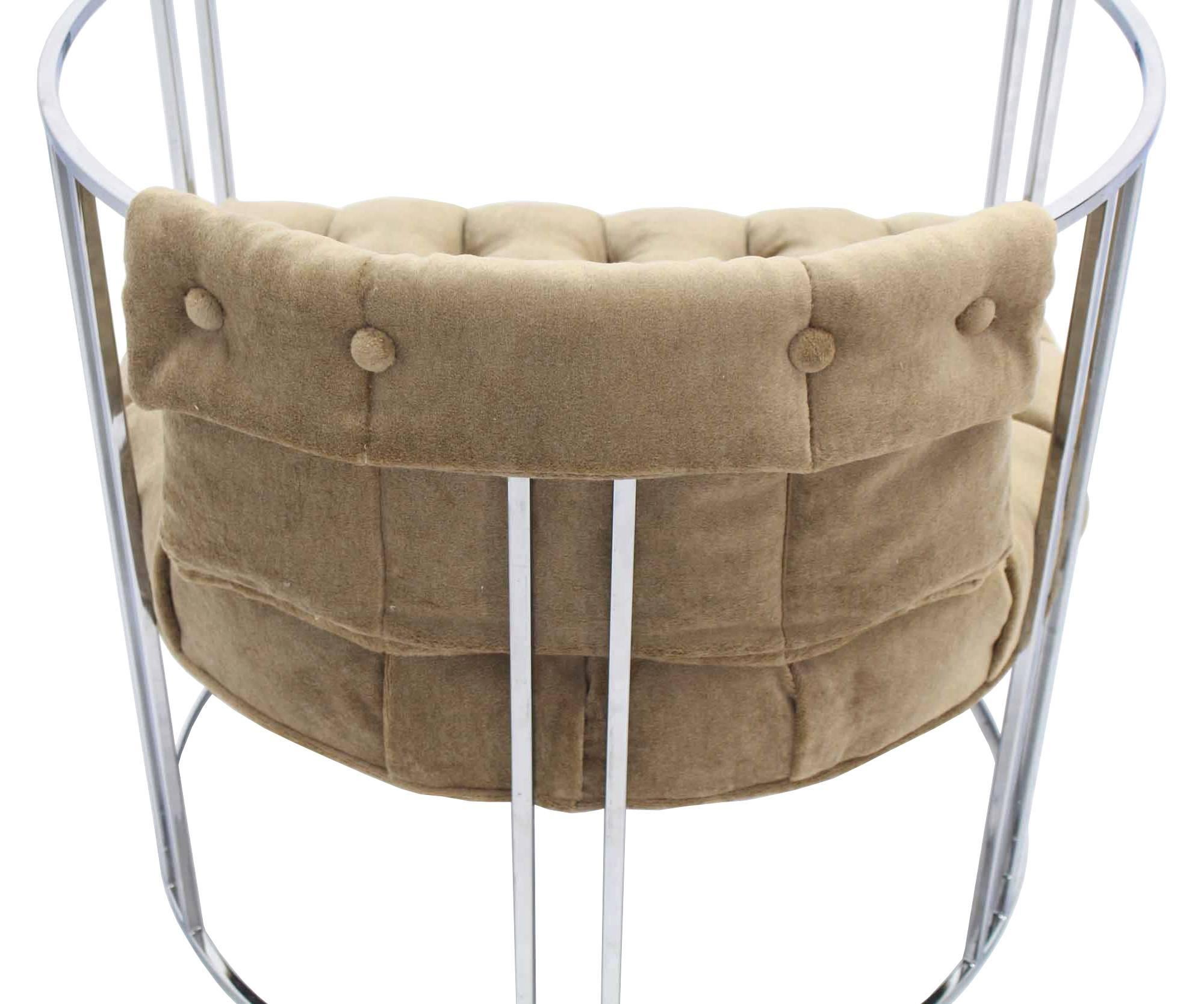 Chrome Lounge Chair New Mohair Upholstery For Sale 2