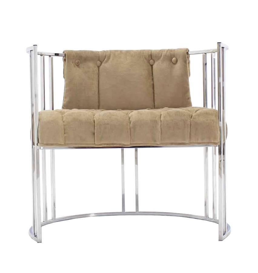 Chrome Lounge Chair New Mohair Upholstery For Sale 3
