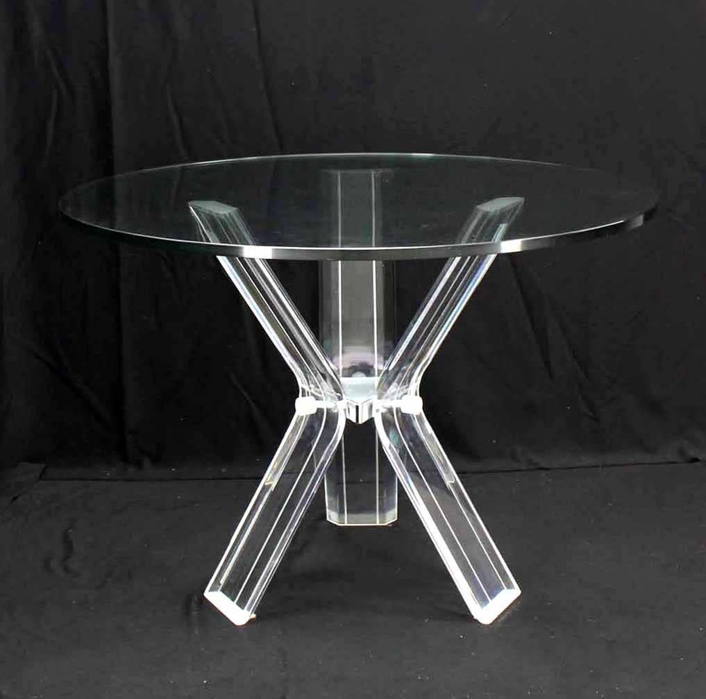 Mid-Century Modern Lucite Four Chairs Table Dinette Set For Sale