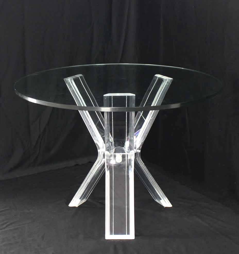 Lucite Four Chairs Table Dinette Set In Excellent Condition For Sale In Rockaway, NJ