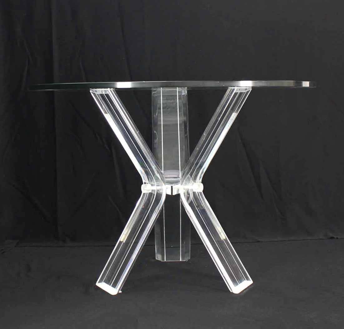American Lucite Four Chairs Table Dinette Set For Sale