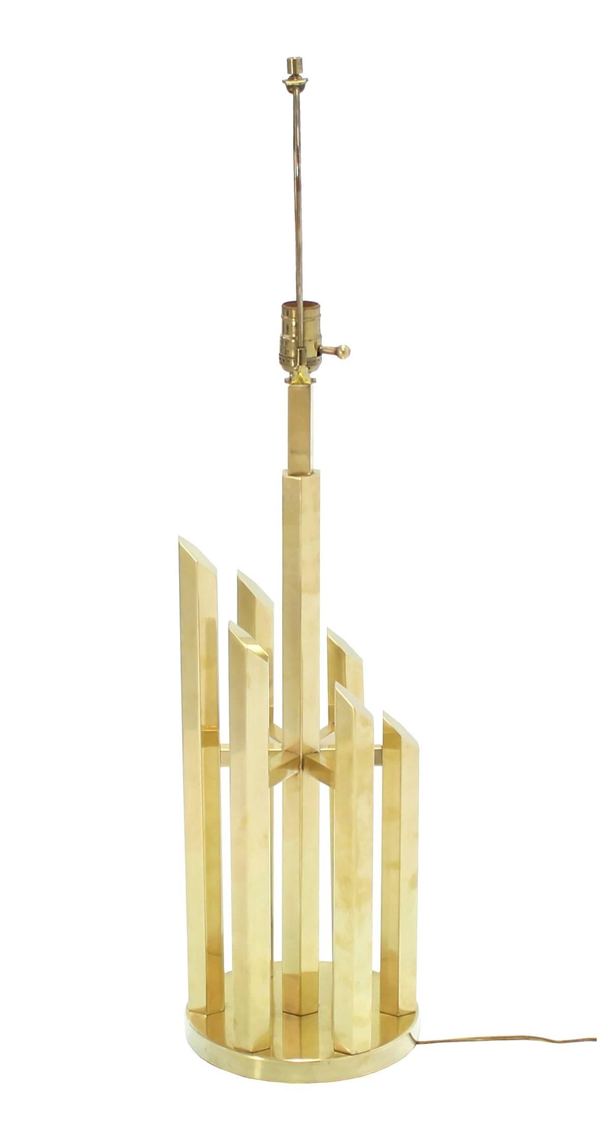 American Solid Brass Table Lamp For Sale