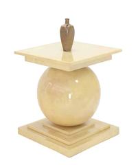 Large Lacquered Parchment Pedestal Table Base