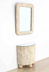 Crushed Rock Tile Console Table with Mirror