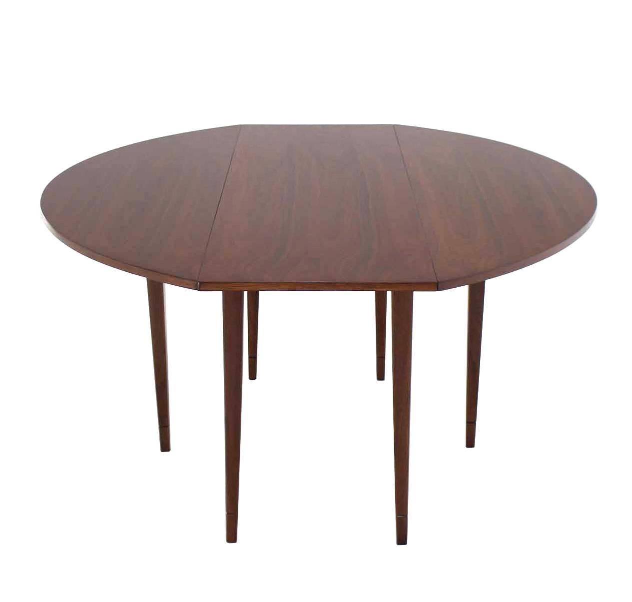 Lacquered Mid Century Modern Drop Leaf Oiled Walnut Dining Table