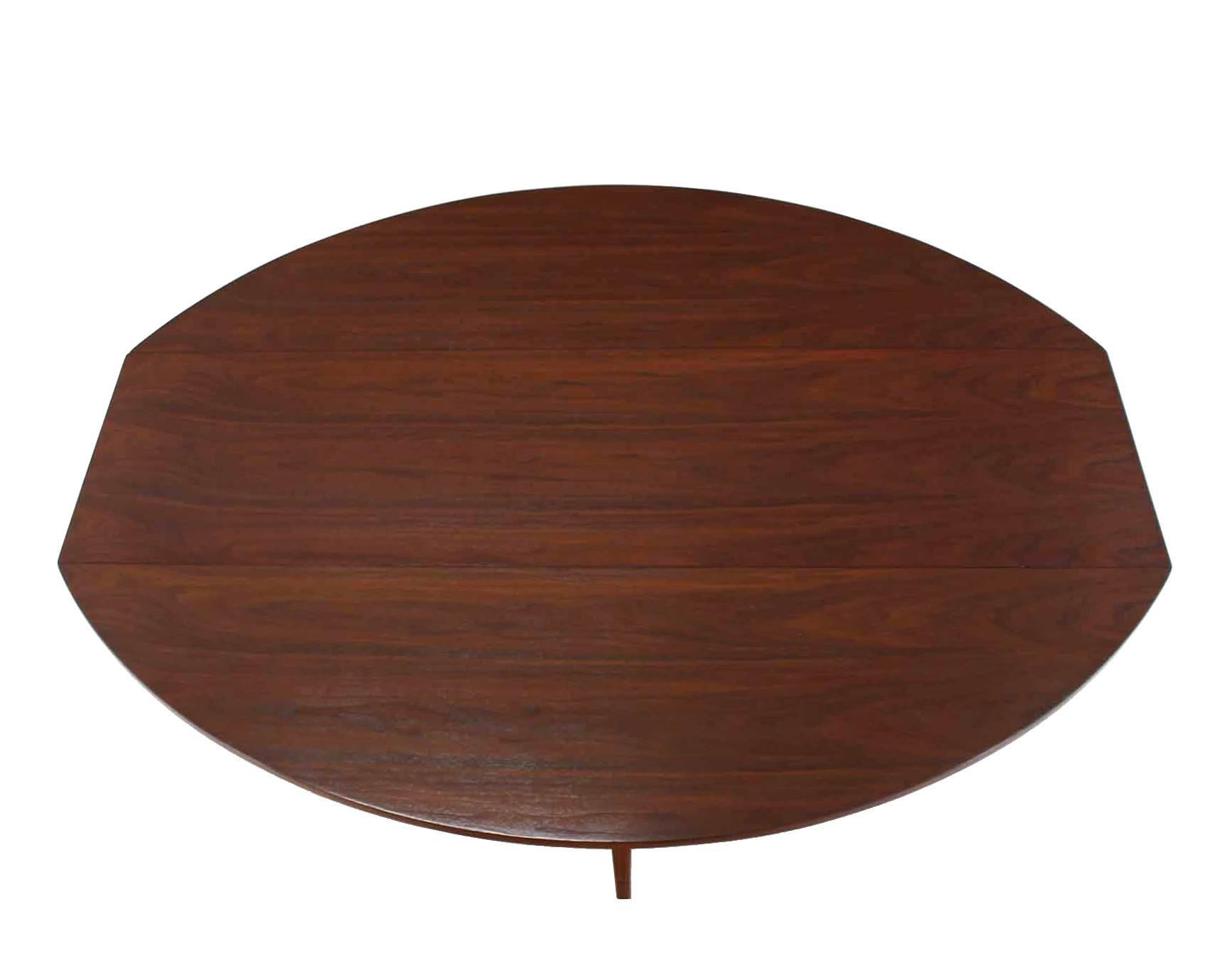 Mid-Century Modern Mid Century Modern Drop Leaf Oiled Walnut Dining Table