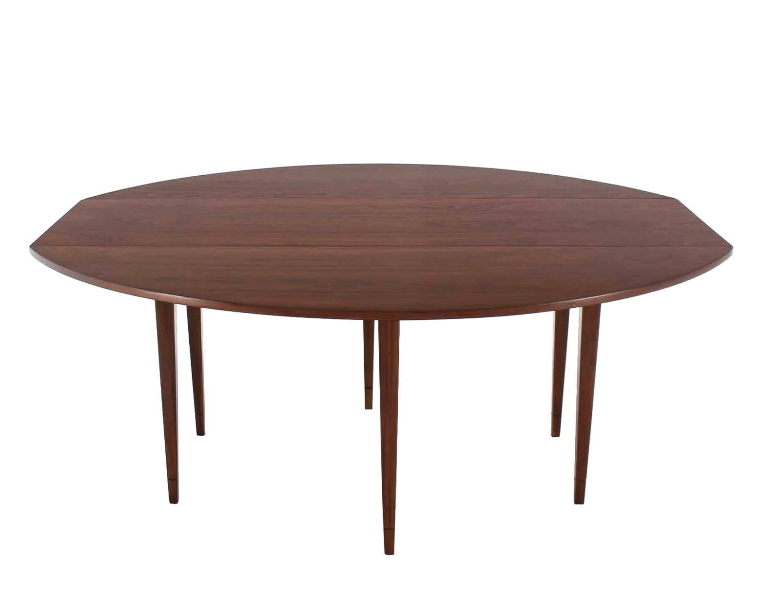 American Mid Century Modern Drop Leaf Oiled Walnut Dining Table
