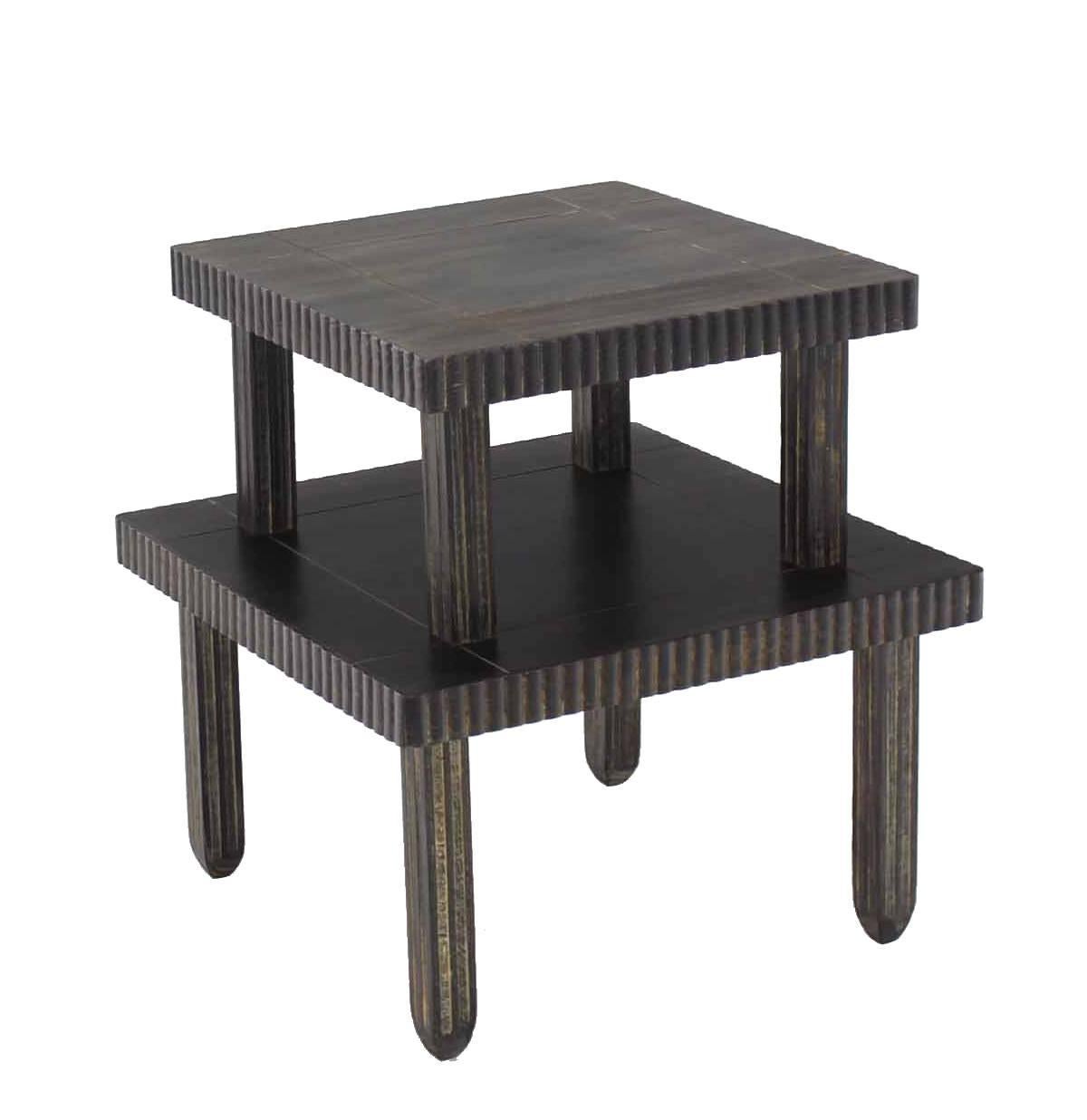 Non Matching Pair of Cerused Finish Step End Tables In Excellent Condition For Sale In Rockaway, NJ