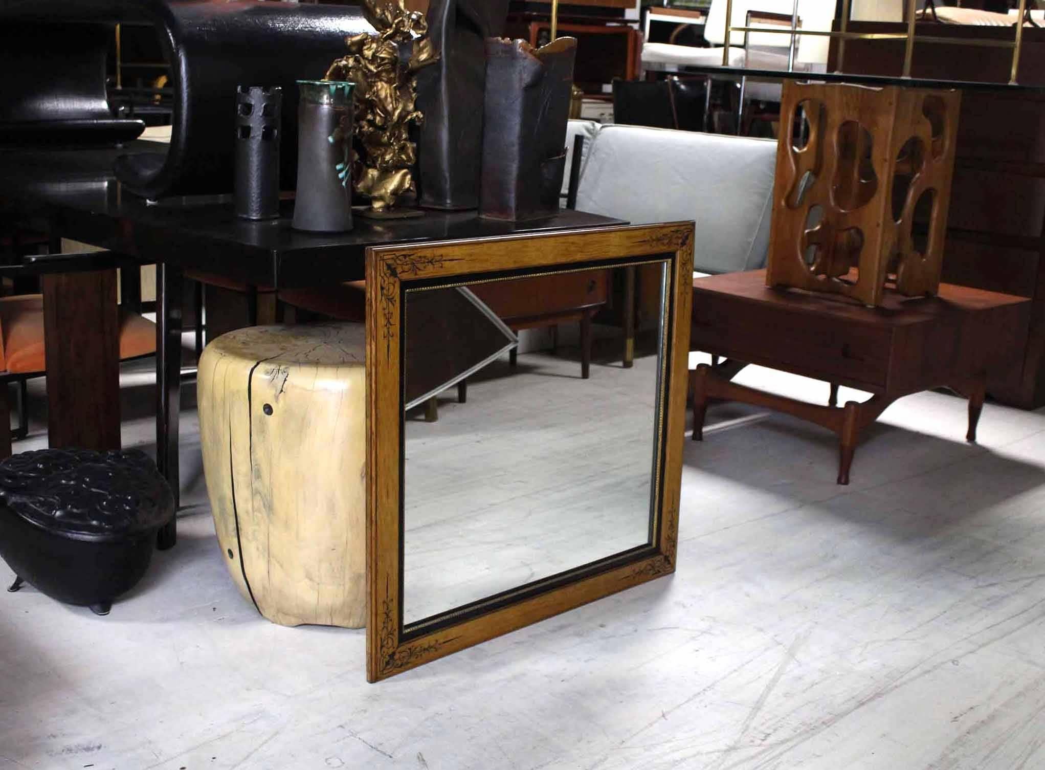 Mid-Century Modern Decorated Square Wall Mirror