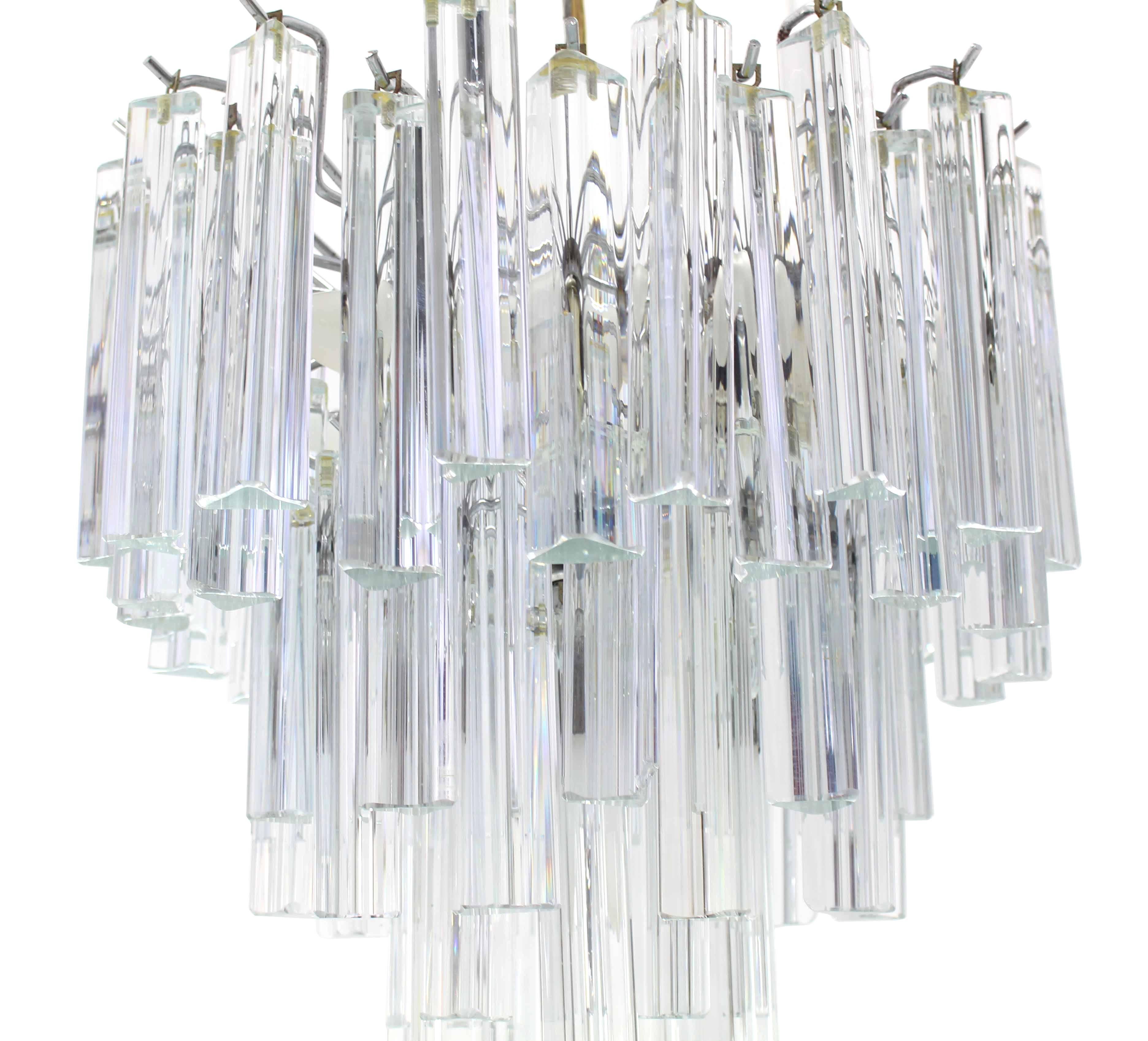 Medium Size Venini Glass Prisms Camer Light Fixture In Excellent Condition For Sale In Rockaway, NJ