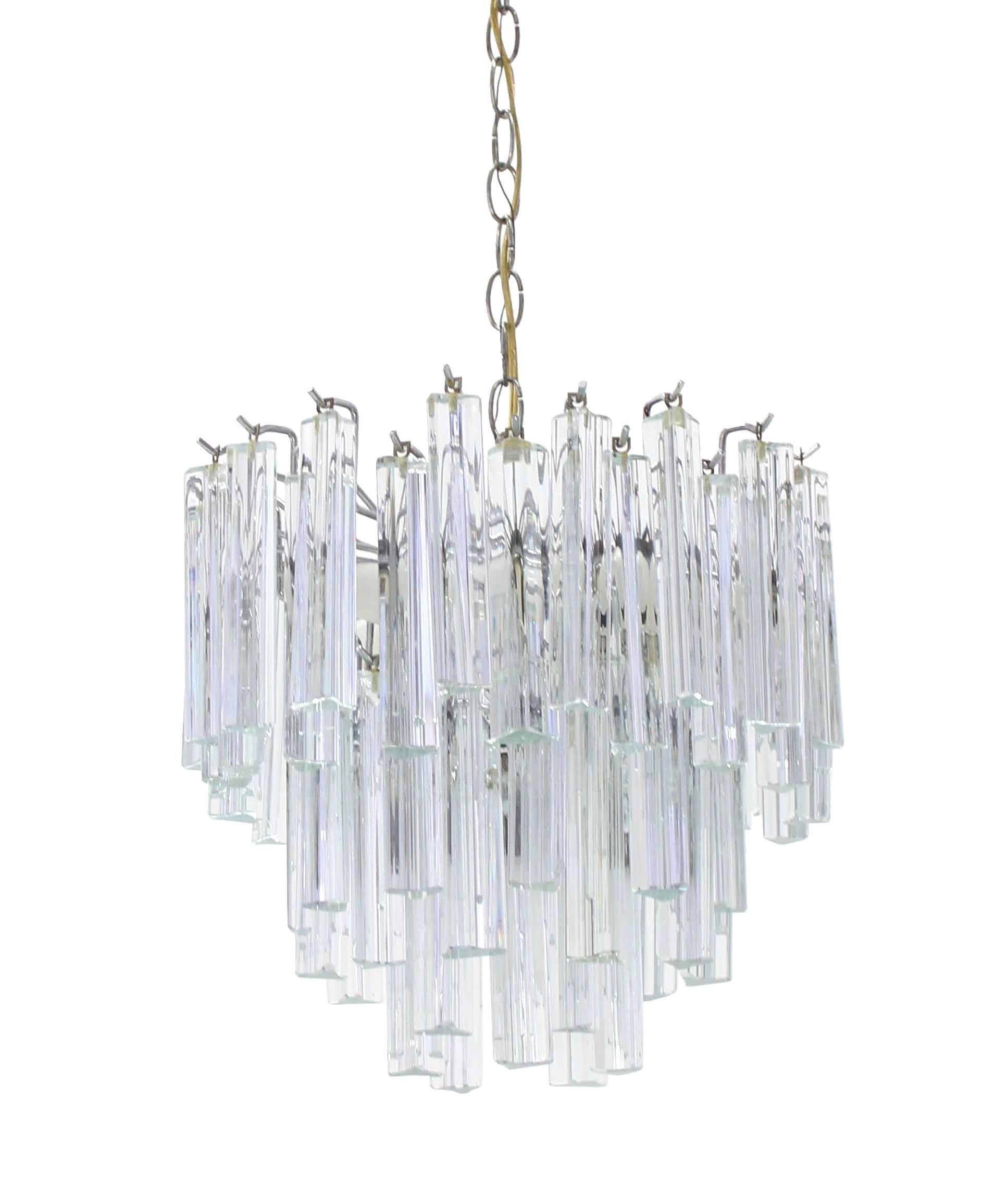 Medium Size Venini Glass Prisms Camer Light Fixture For Sale 1