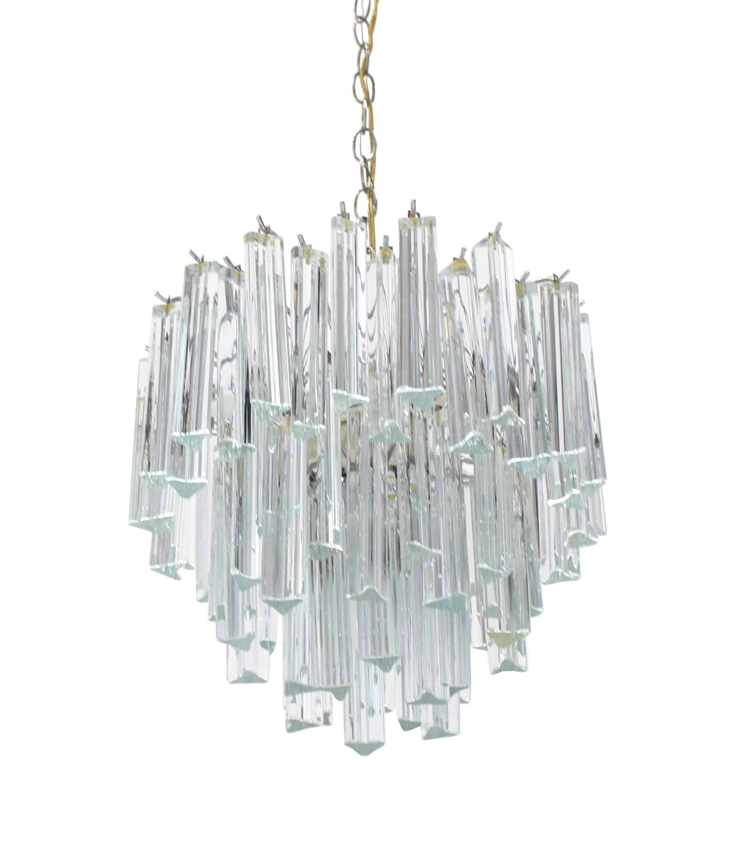 Medium Size Venini Glass Prisms Camer Light Fixture For Sale 3