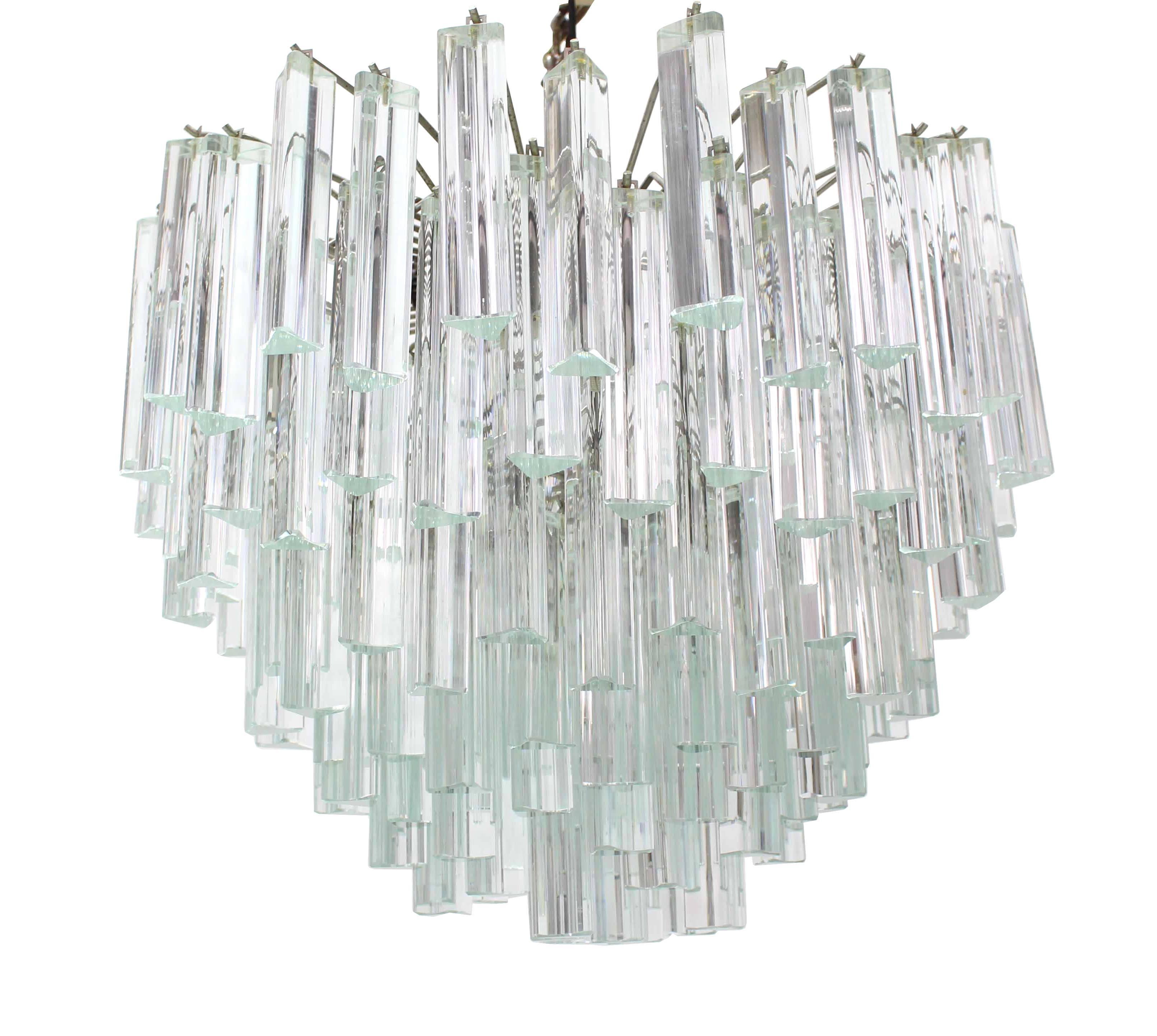 Very nice Mid-Century Modern Venini Prizms light fixture chandelier.