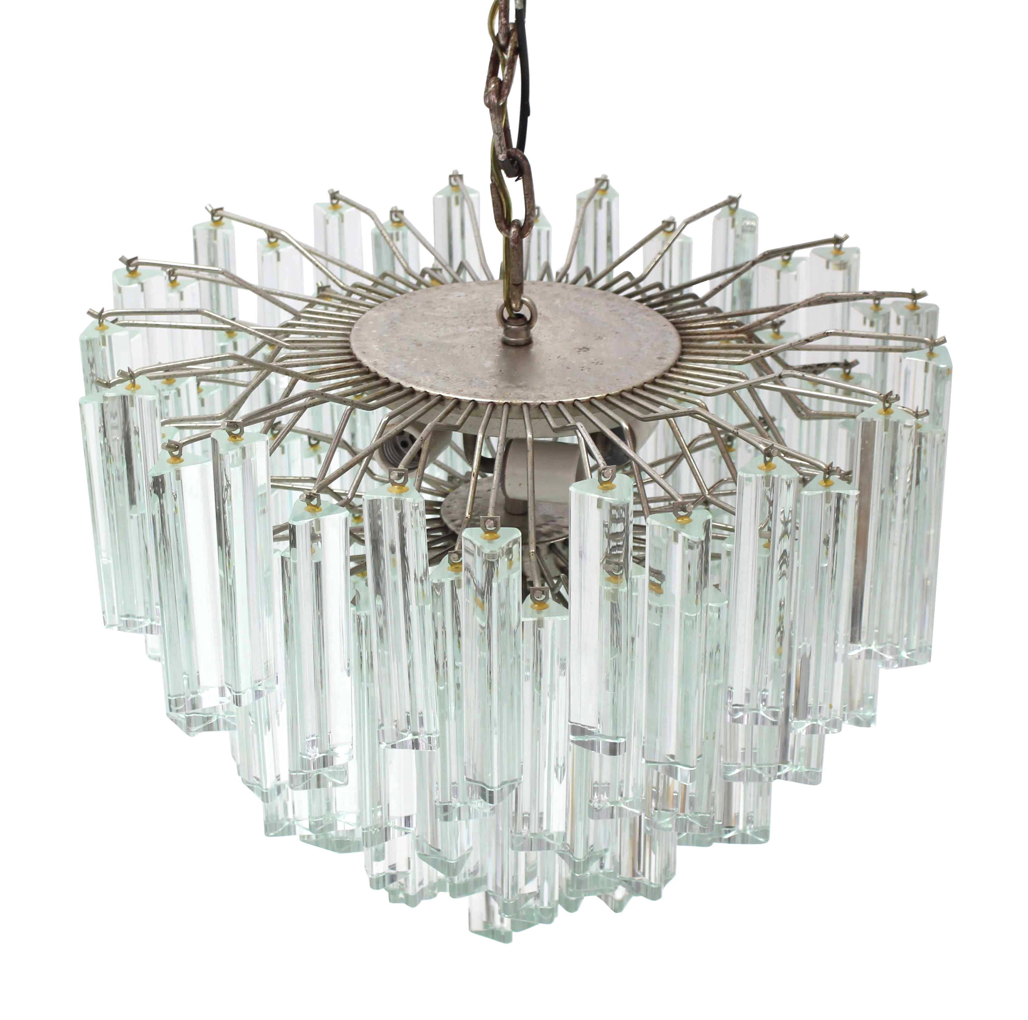 Mid-Century Modern Medium to Large Size Round Camer Chandelier For Sale