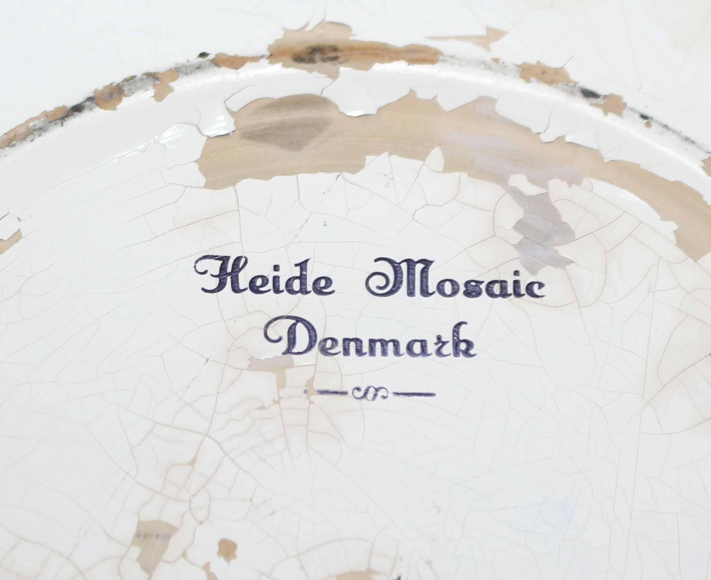Mid-Century Modern Handmade Denmark Tile Bowl Charger For Sale