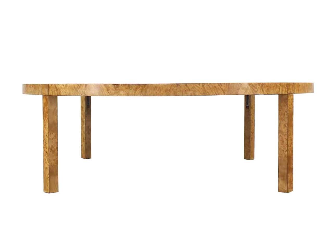 round burlwood coffee table