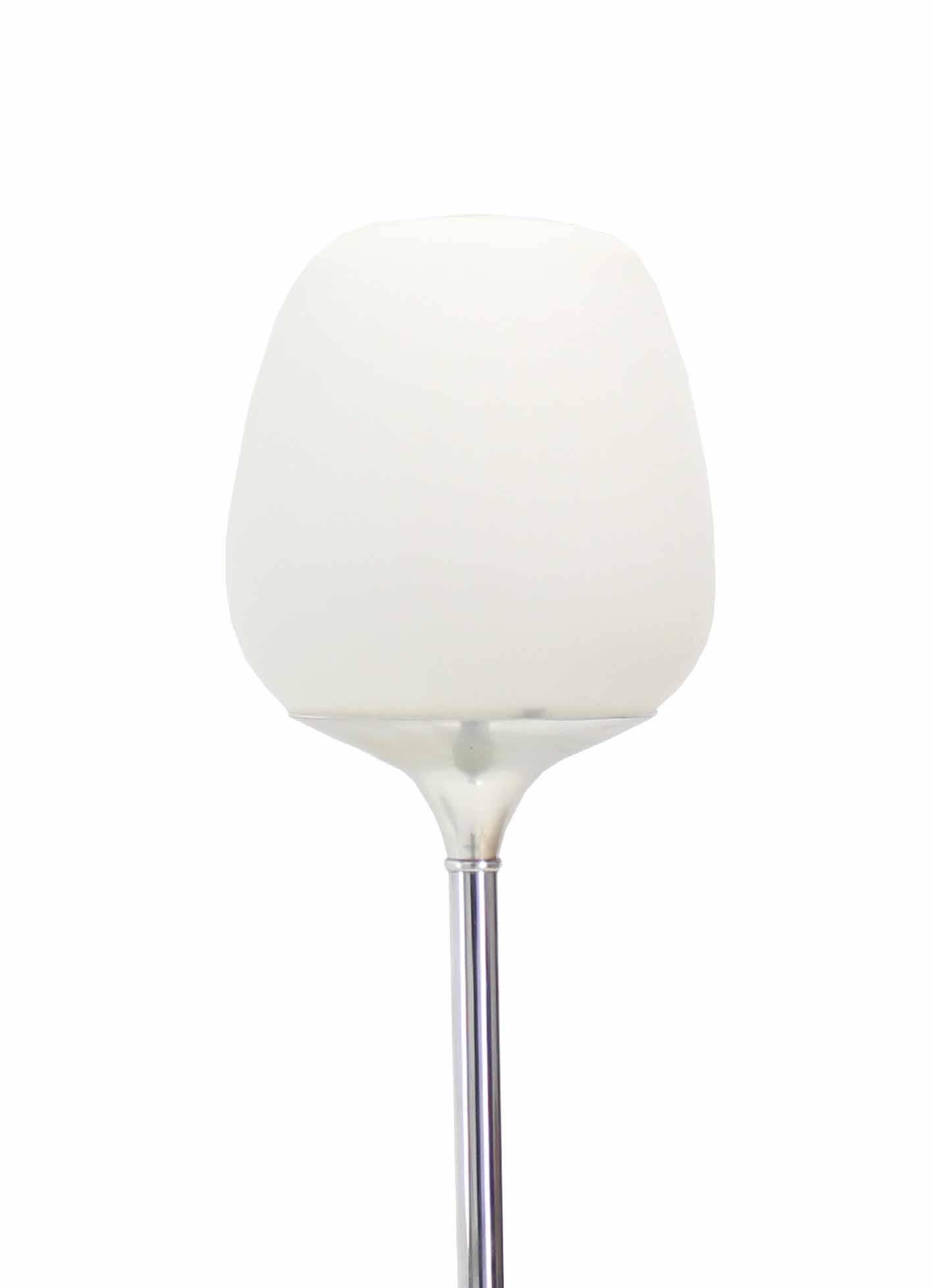 Champagne Glass Shape Chrome Base Floor Lamp For Sale 1