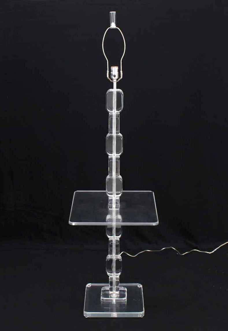 Very nice striking looking Lucite floor lamp, side table.