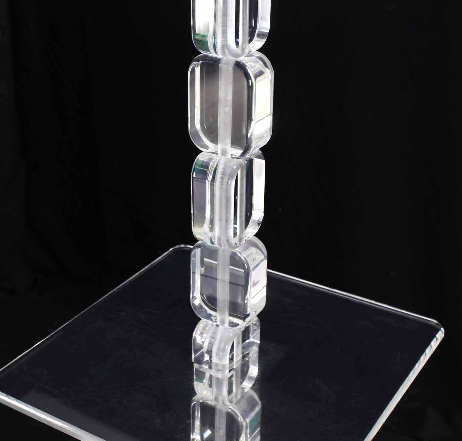 American Lucite Floor Lamp Side Table For Sale