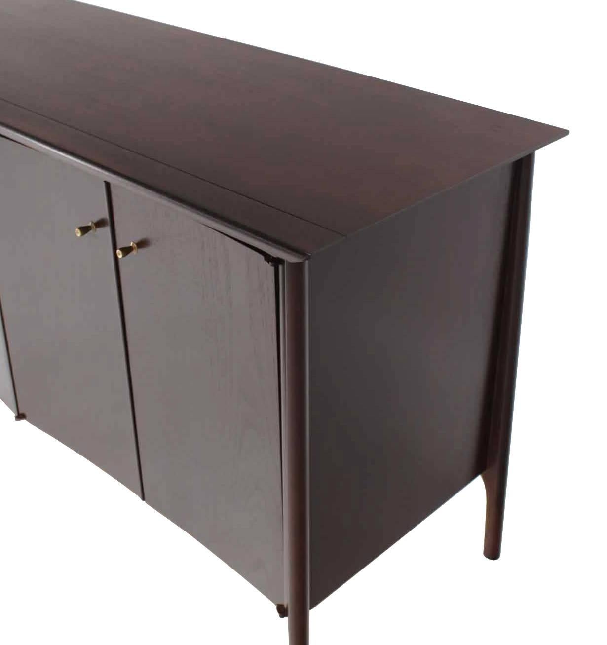 American Dark Walnut Solid Brass Pulls Hardware Dresser For Sale