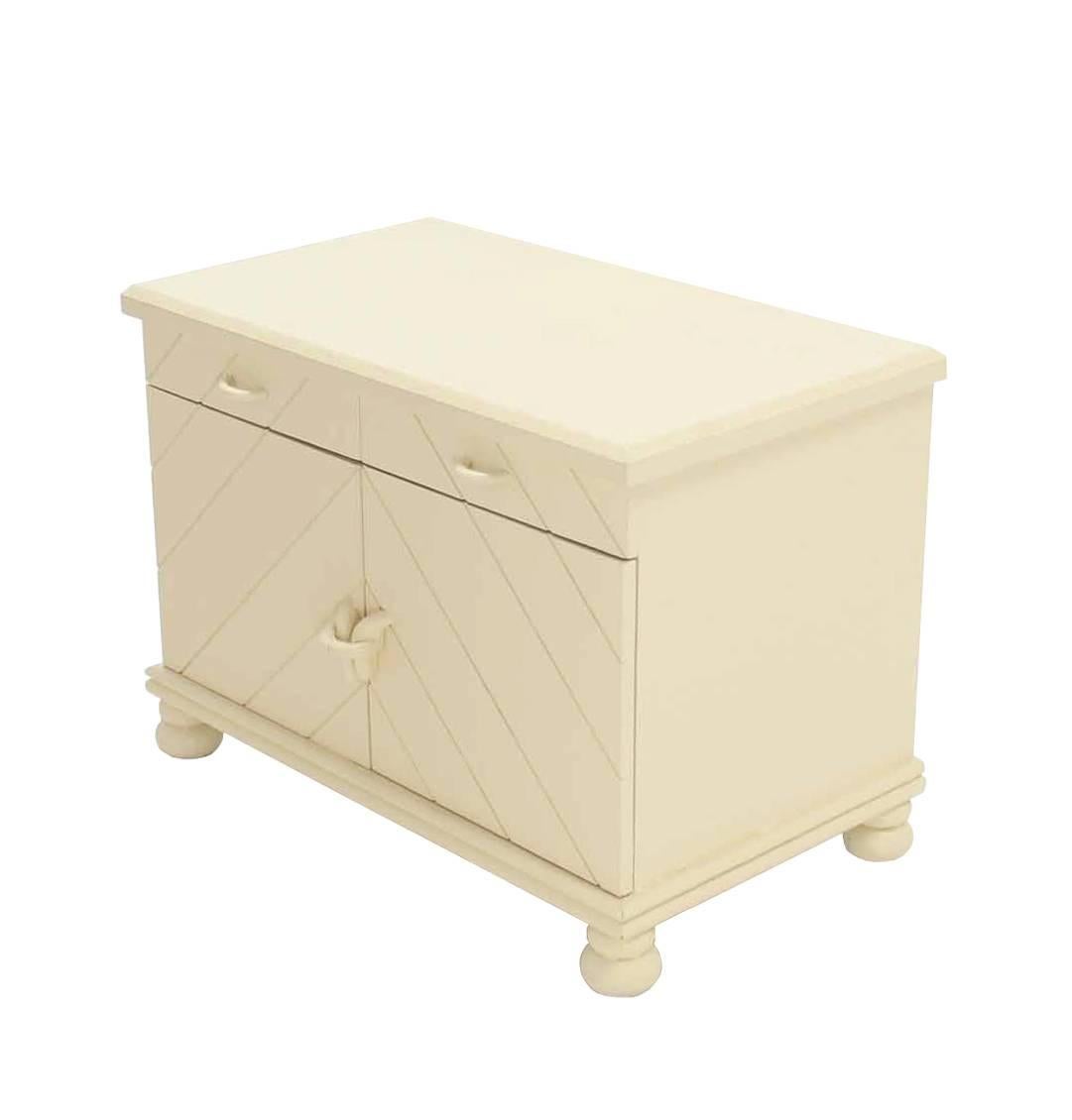 white textured nightstand