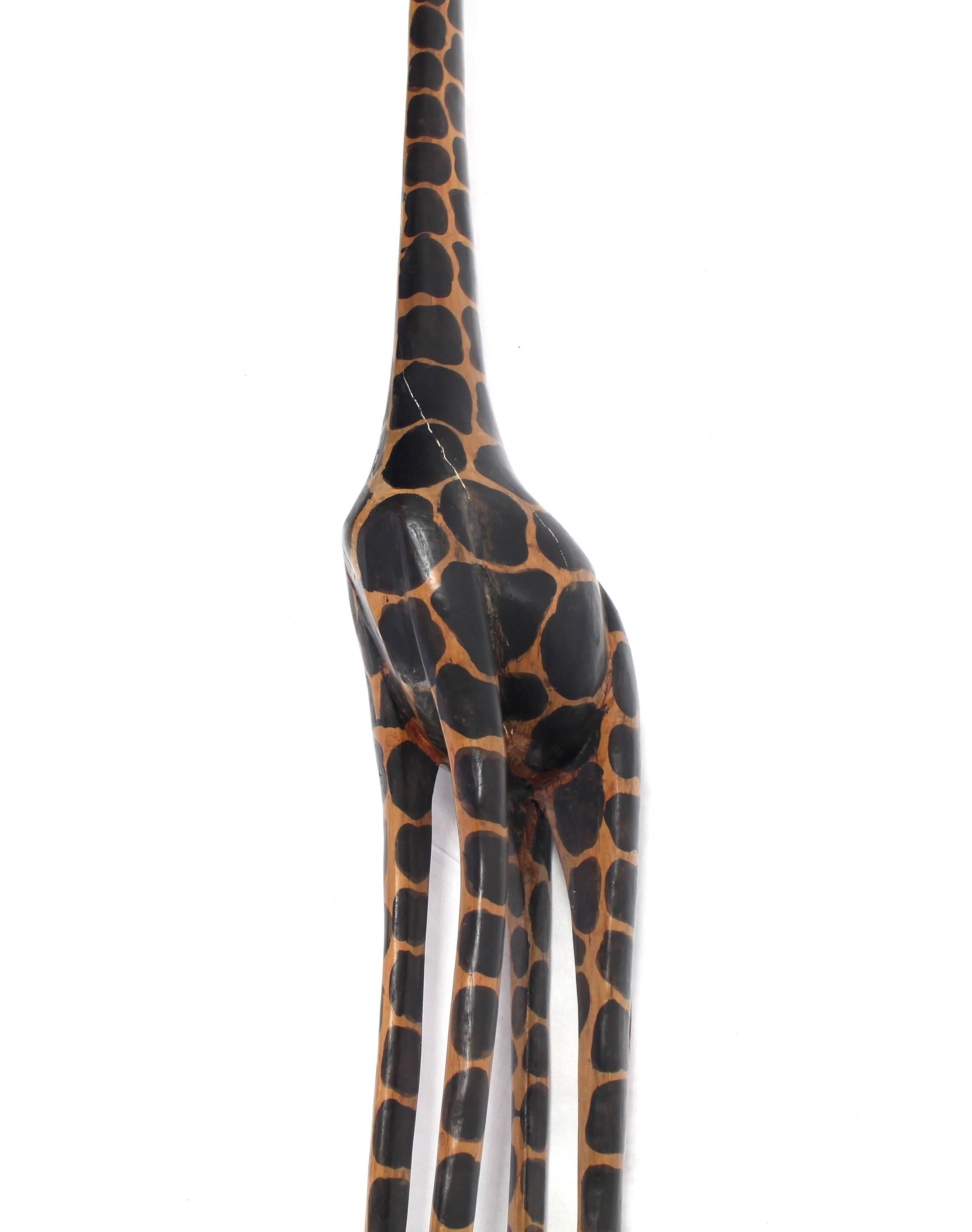 10' Tall Carved Sculpture of a Giraffe on Long Legs. 1