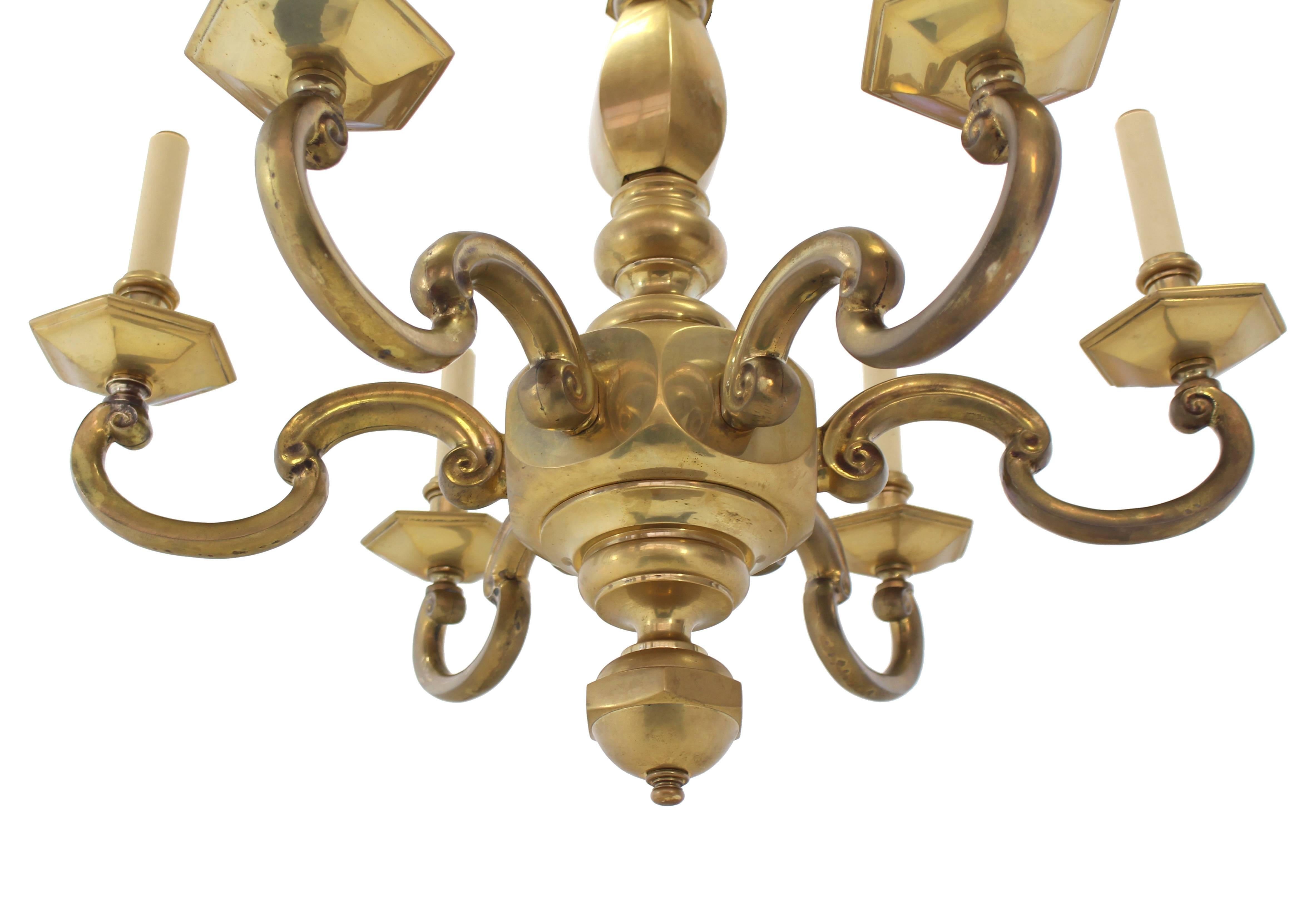 Heavy Solid Brass Light Fixture by Chapman For Sale 1