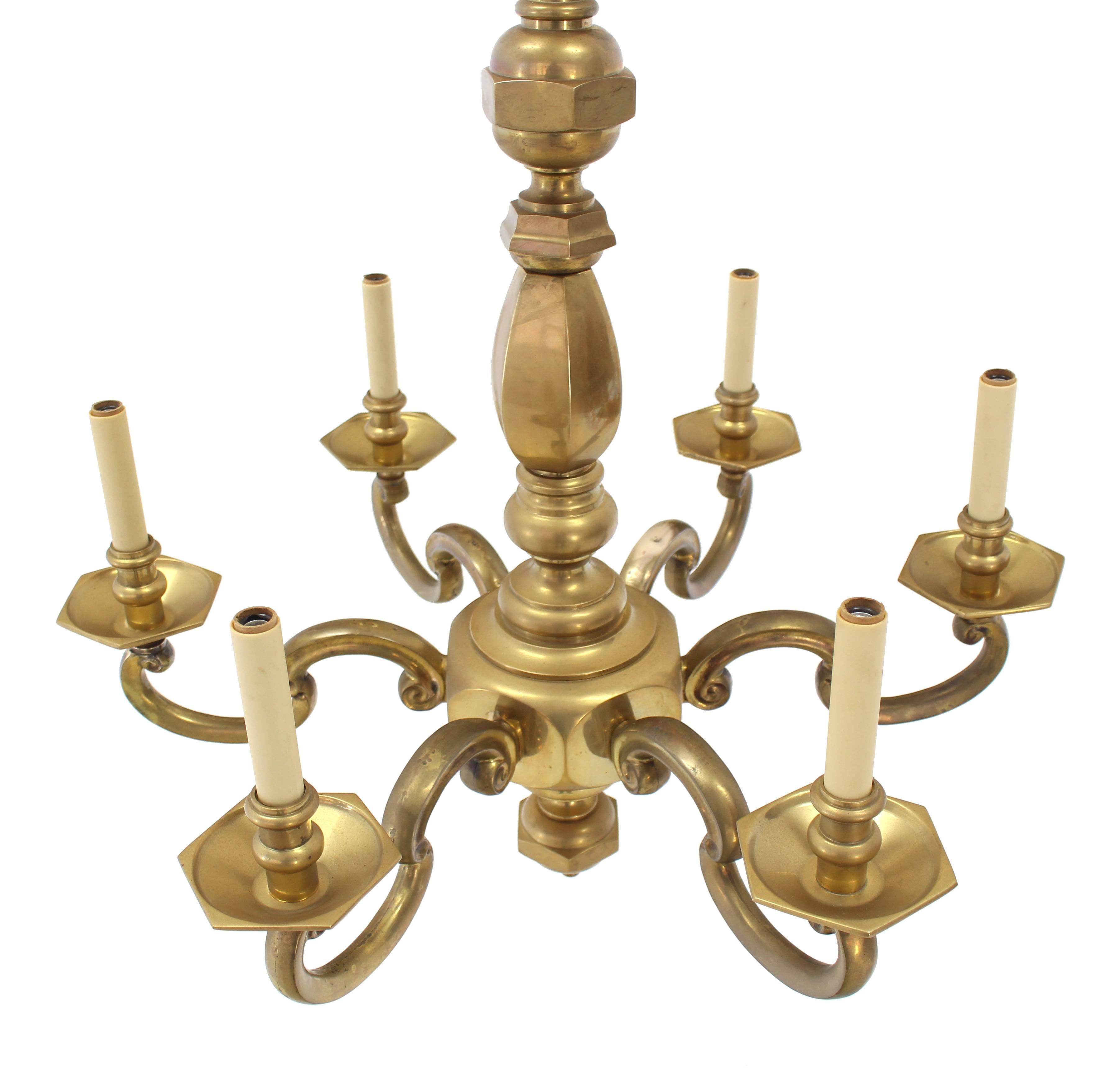 20th Century Heavy Solid Brass Light Fixture by Chapman For Sale