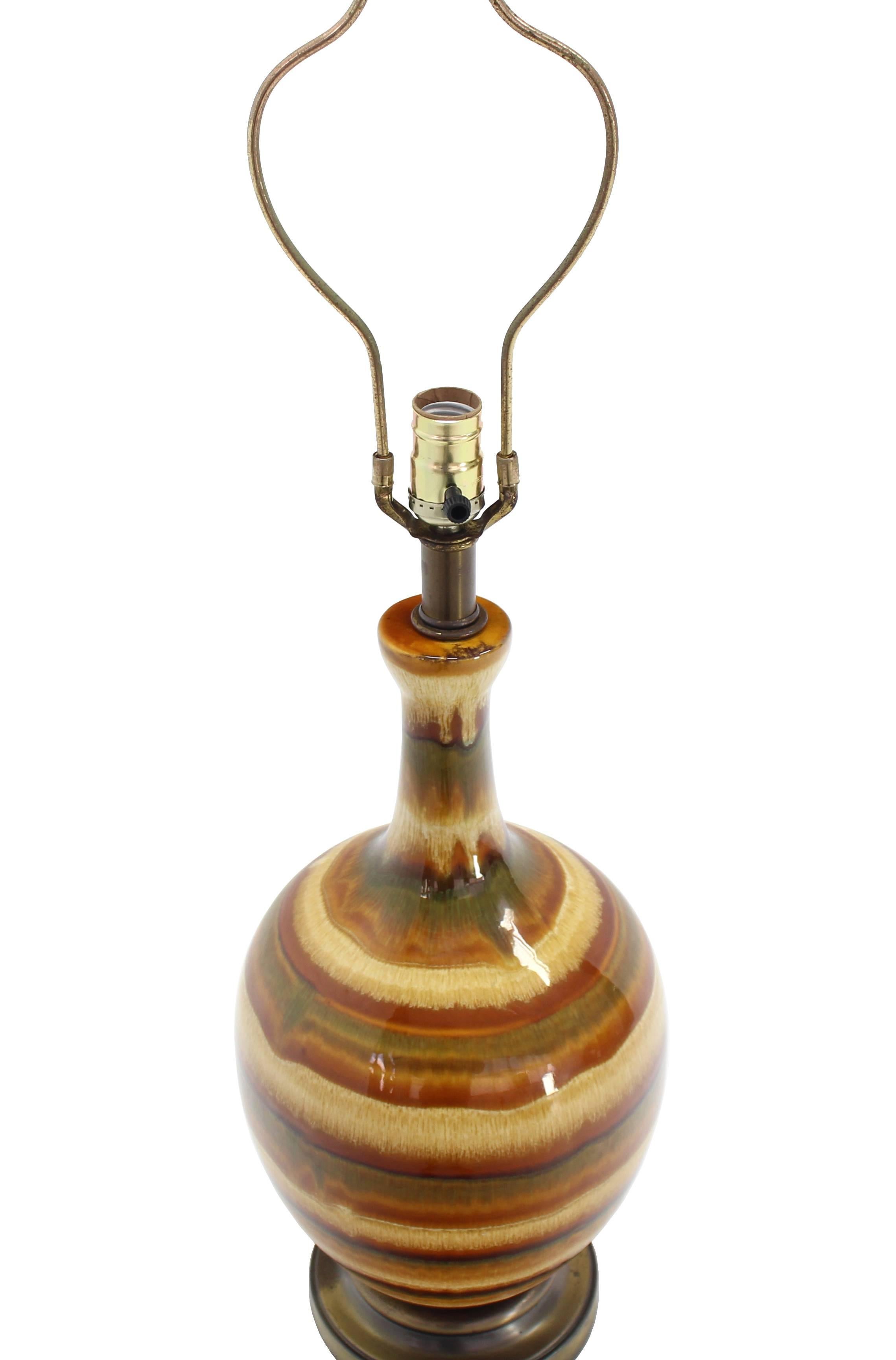 American Glaized Art Potter Mid-Century Modern Table Lamp For Sale