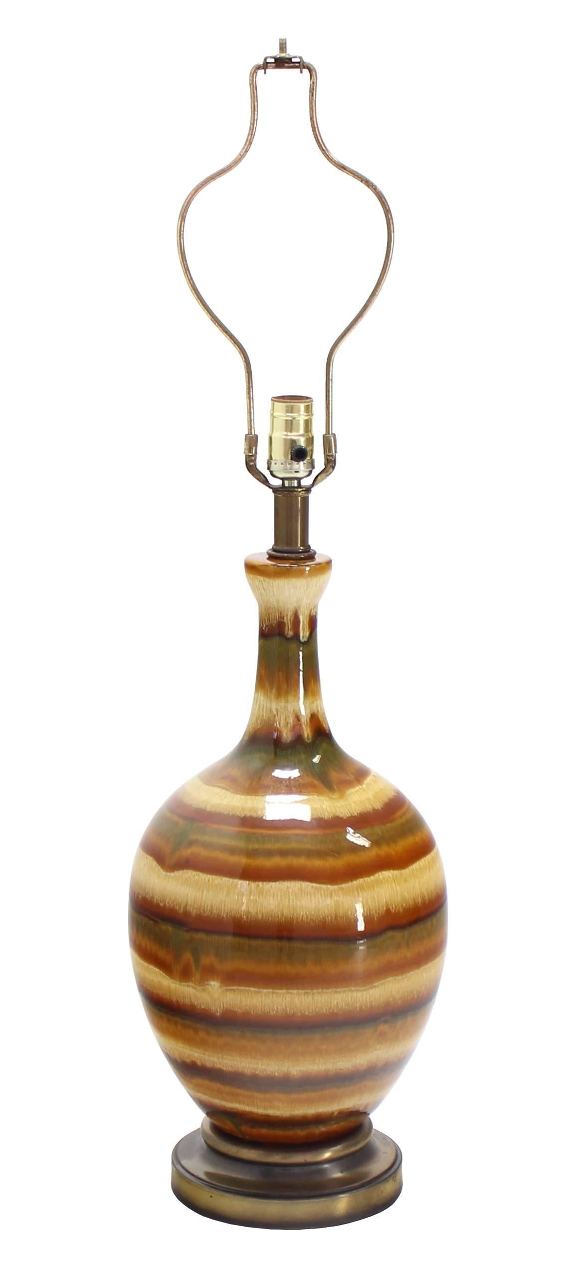 20th Century Glaized Art Potter Mid-Century Modern Table Lamp For Sale