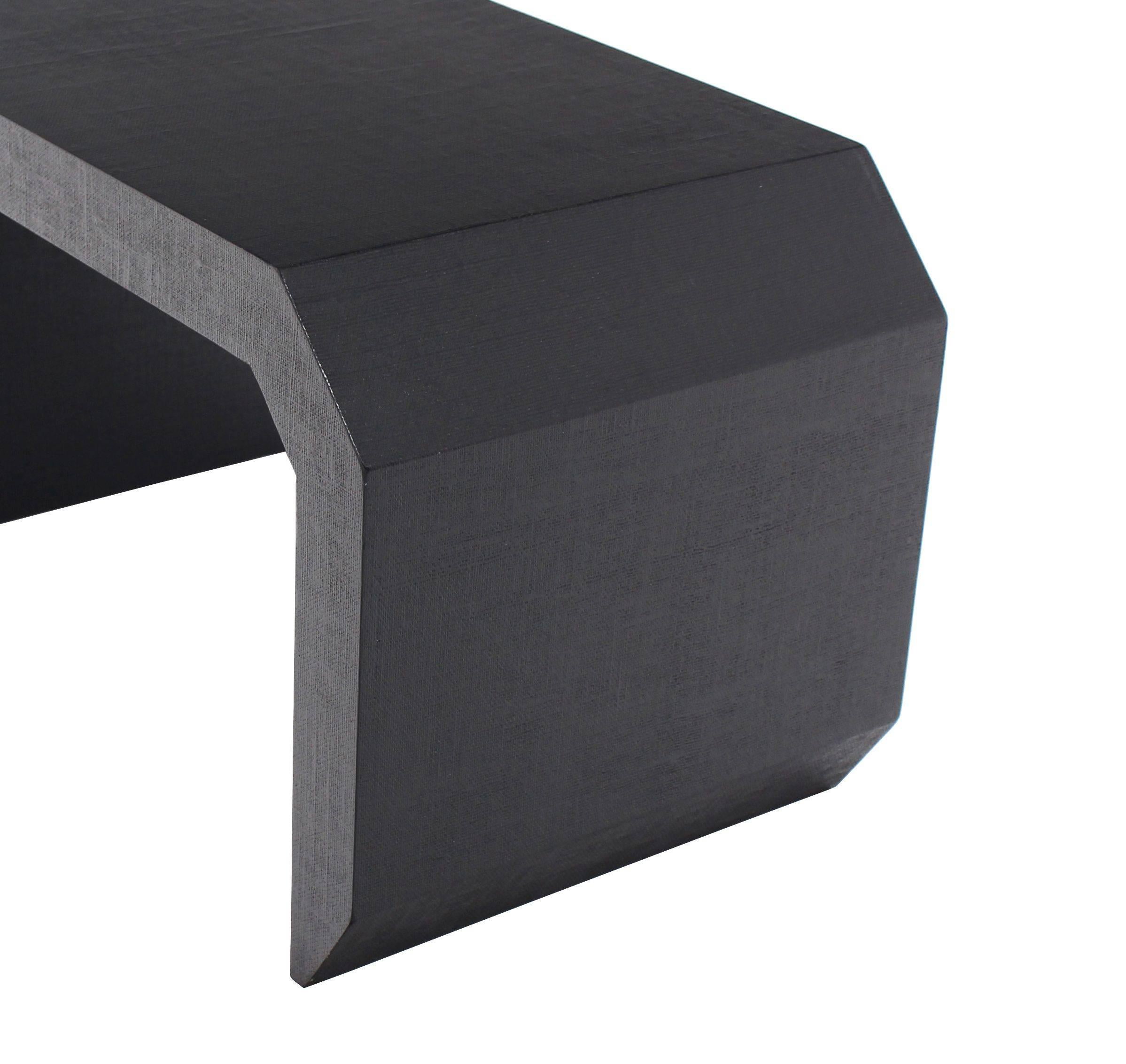American Grass Cloth C Shape Coffee Table For Sale