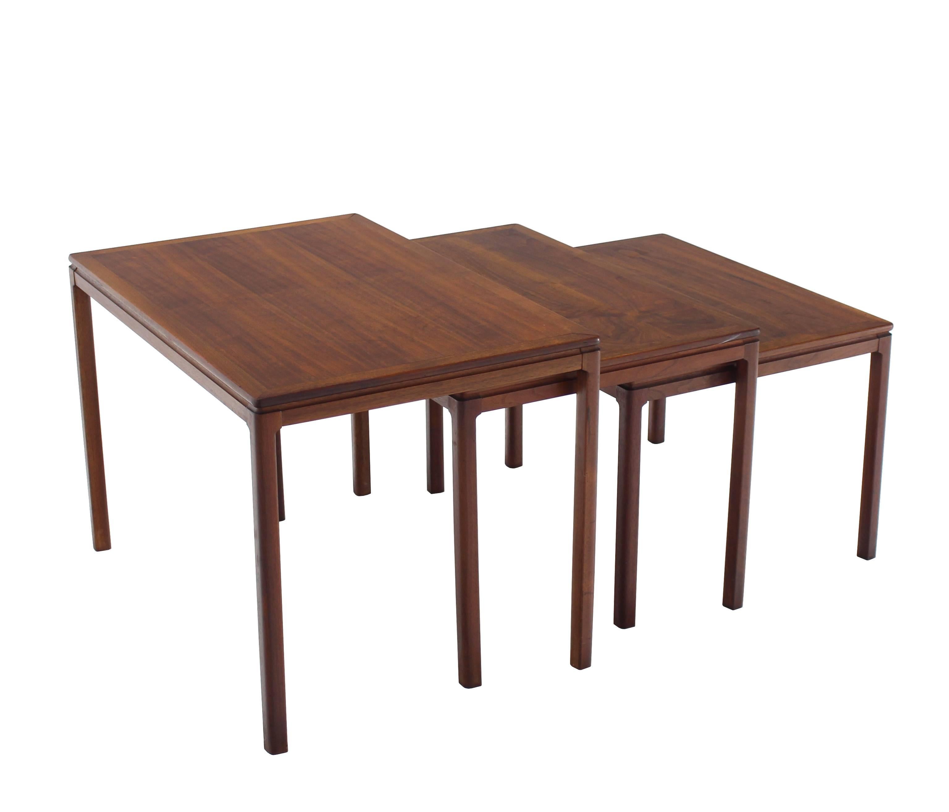 American Set of Three Teak Nesting Tables by Dux For Sale