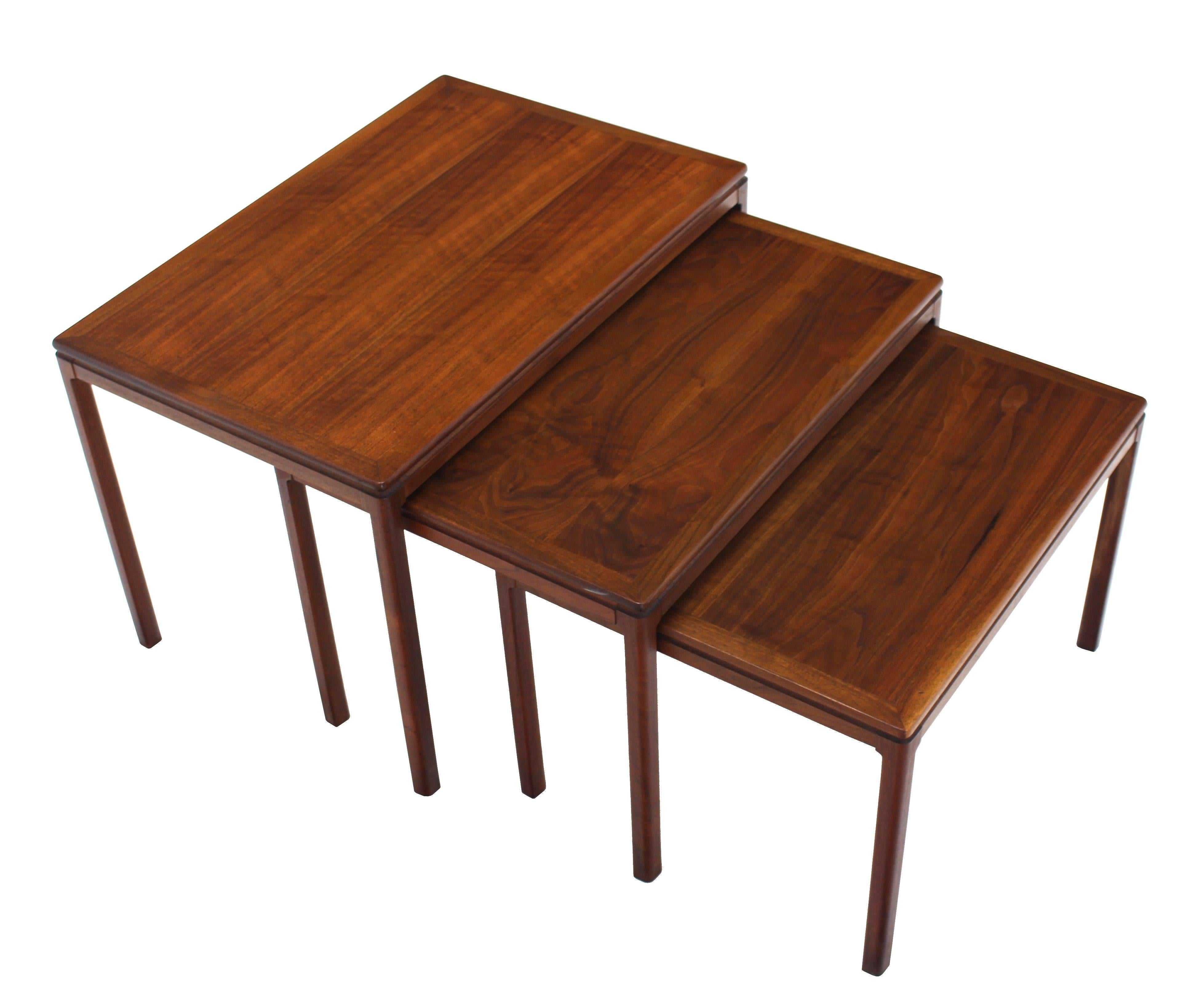 Set of Three Teak Nesting Tables by Dux In Excellent Condition For Sale In Rockaway, NJ