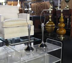 Pair of Chrome Mid-Century Modern Table Lamps