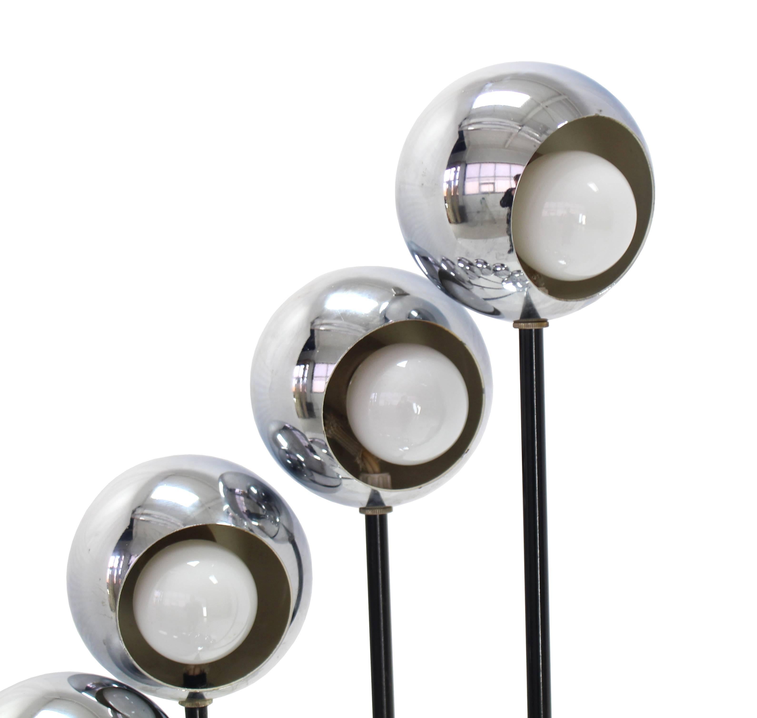 Mid-Century Modern Chrome Globe Table Lamps For Sale 2