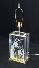 Pair of Etched Flowers Table Lamps Fredrick Ramond