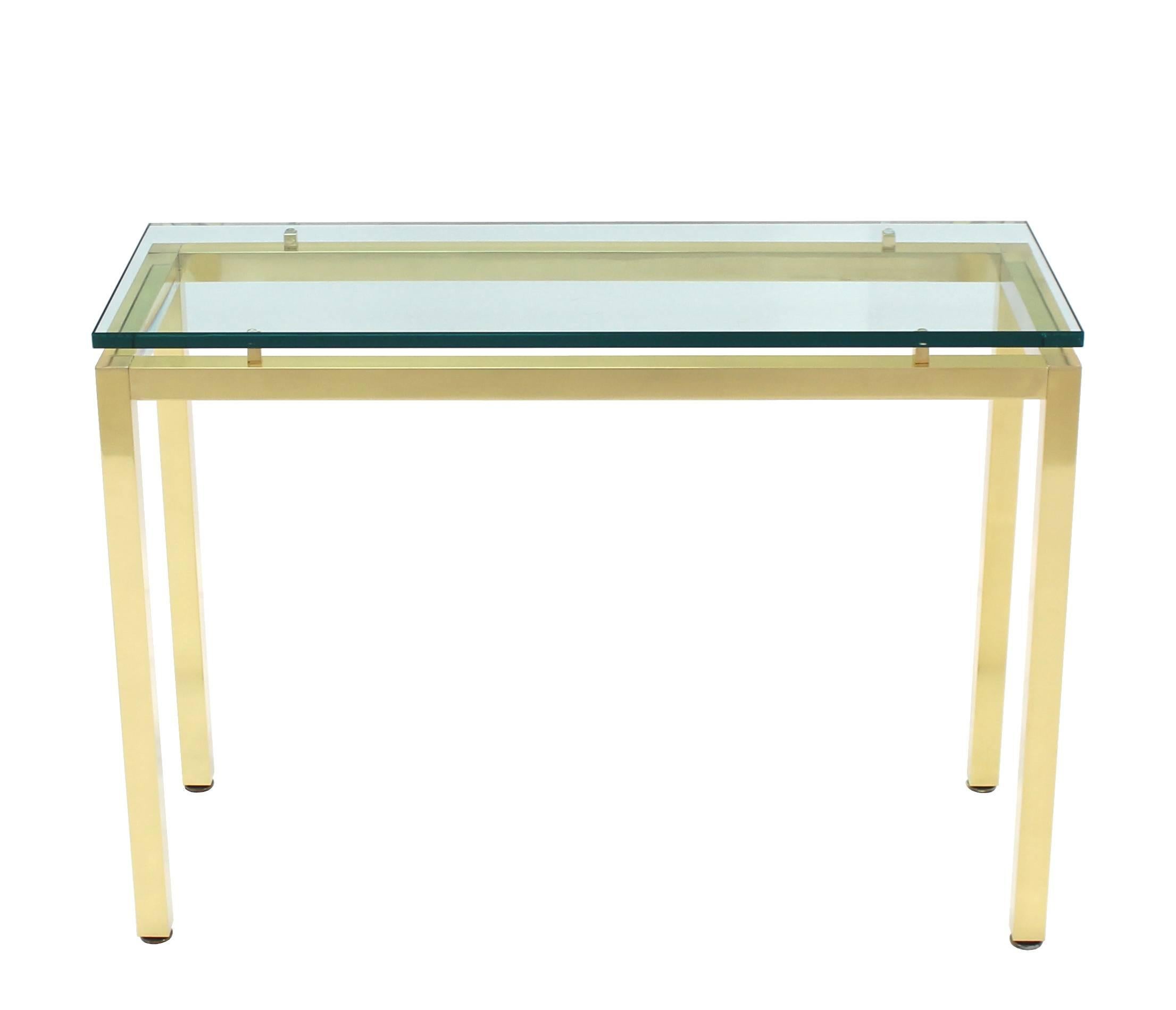 brass and glass sofa table