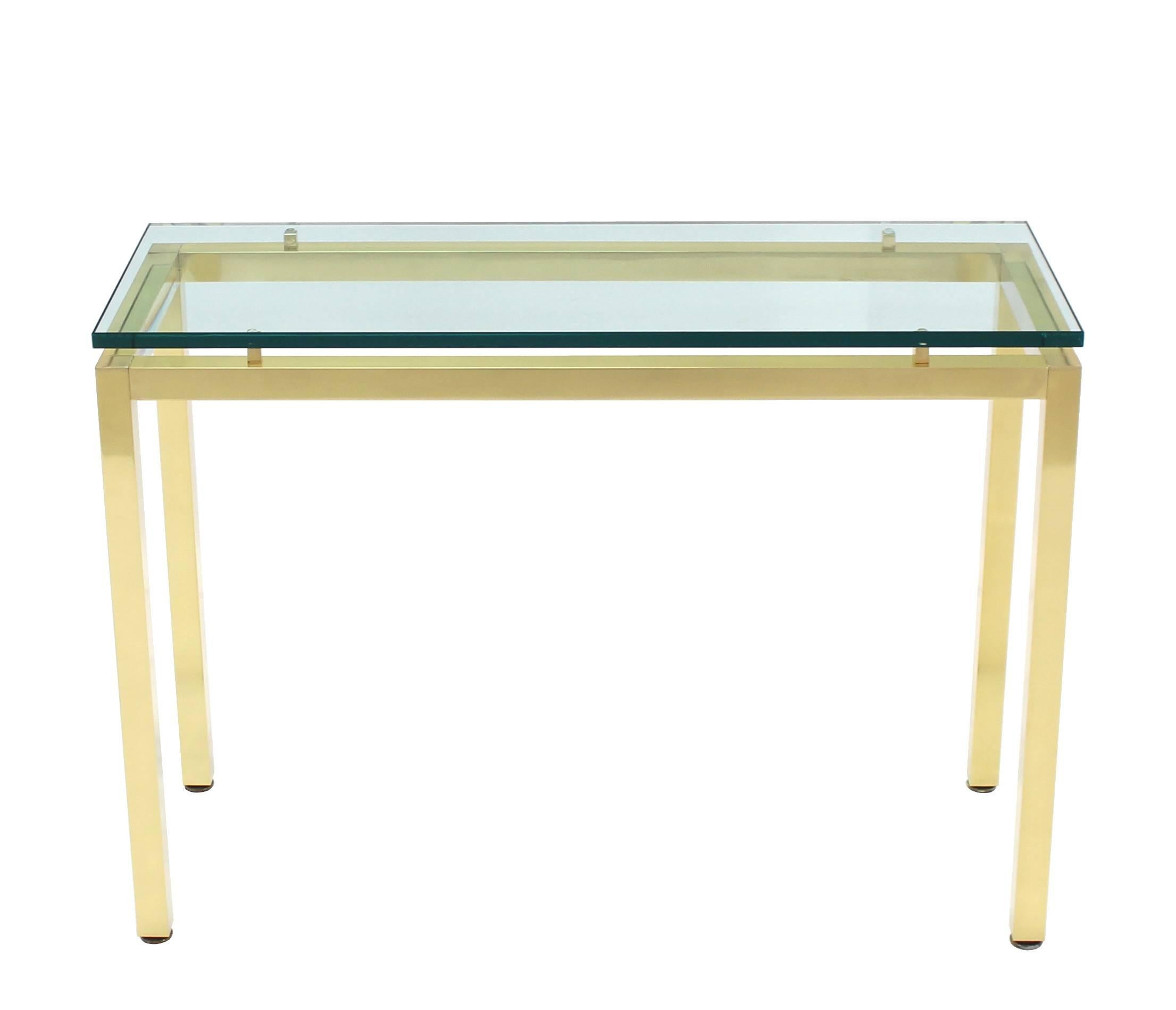 brass glass console table