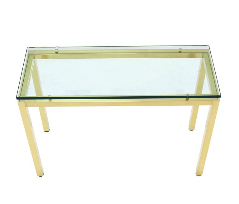 20th Century Brass and Glass Console Table For Sale