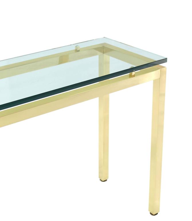 Brass and Glass Console Table For Sale 1