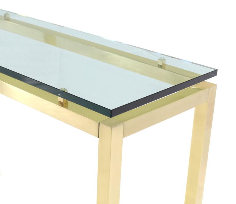 Brass and Glass Console Table For Sale 2