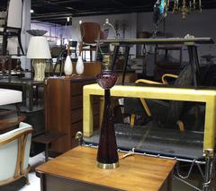 Cranberry Tower Shape Table Lamp