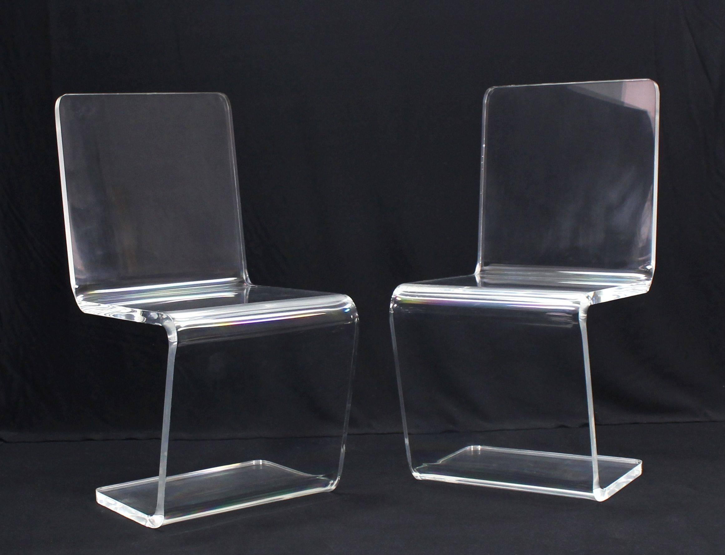 Mid-Century Modern Set of Four Mid Century Modern Bent Lucite Dining Chairs